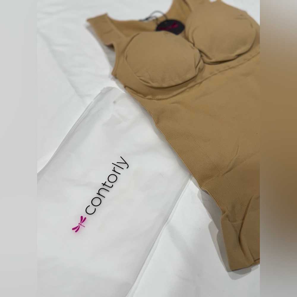 Contorly Cami Shaper Classic 010 Beige XL Tummy Control Built-in Bra NWT - Picture 3 of 8